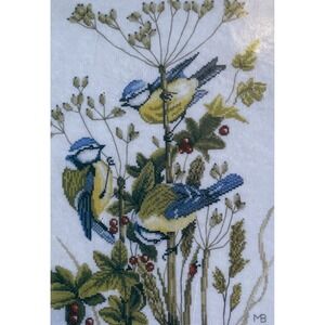 Lanarte Marjolein Bastin Cross Stitch Kit New Open Box Blue Birds Red Berries